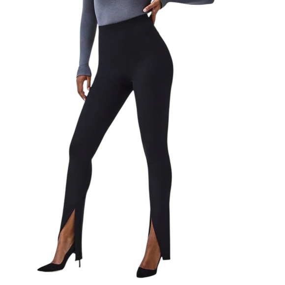 NWT  SPANX front slit black leggings - Picture 10 of 12